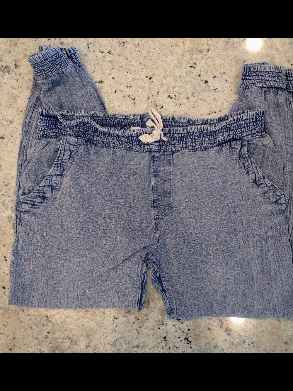 Rip Curl Men's Blue Acid Wash Cotton Jogger Pants Size Large